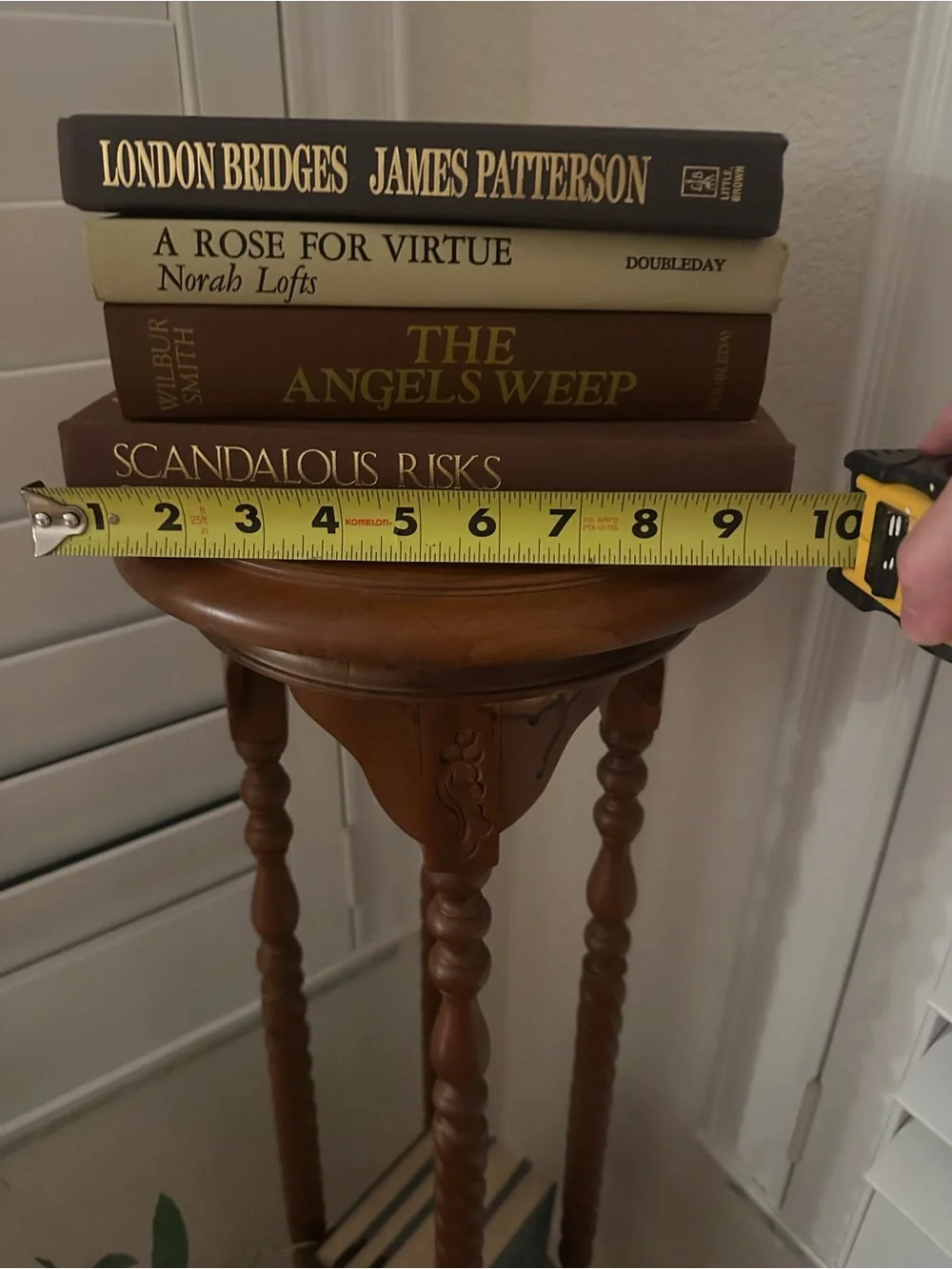 Stacked Decorative Book Stack in Rich Brown and Cream